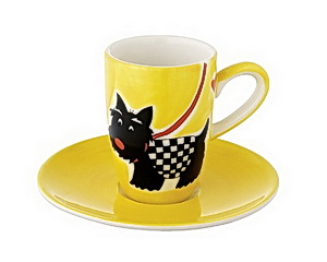 Hrnek Espresso s podšálkem White terrier