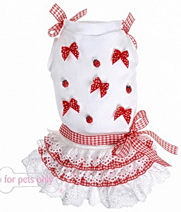 Ladybug Dance šaty - bílá/červená