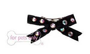 Hair Velvet ribbon sponka - černá