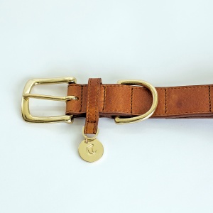 Cloud 7_Dog Collar Hyde Park Cognac_Detail 1