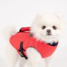Irwin life jacket red on dog